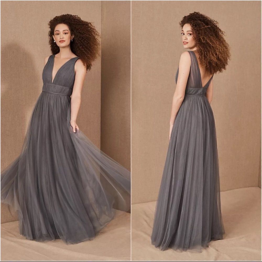 Bhldn - Jenny Yoo Sarita Bridesmaid Dress in Grey size 26